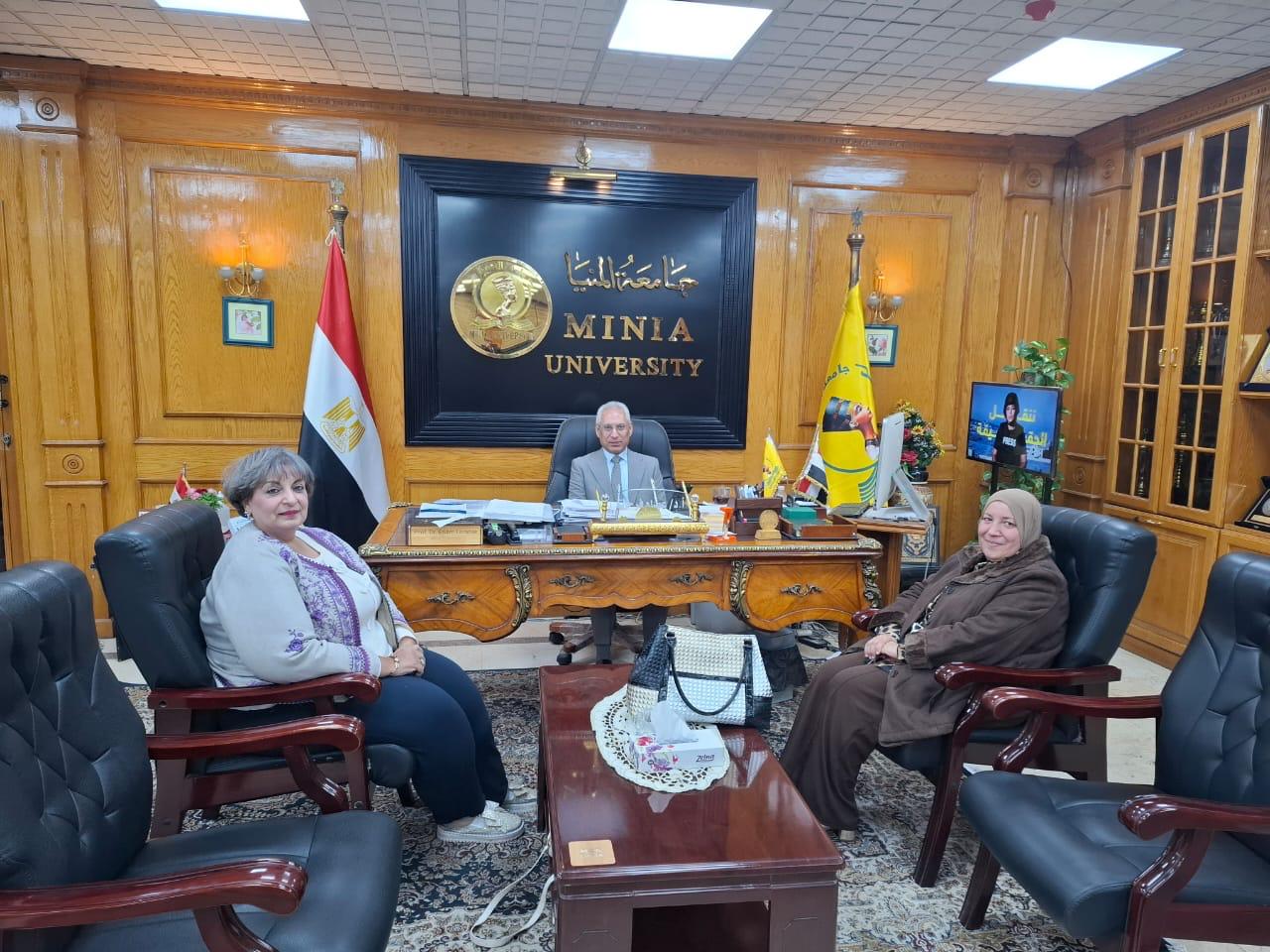 جامعة المنيا تستقبل المجلس القومي للمراة